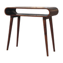Solid Wood Amaya Nordic Style Console Table, Open Storage, Chestnut