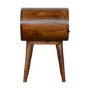 Chestnut Circular Open Bedside, 1-Drawer