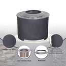 Dark Grey Faux Concrete Texture Smokeless Firepit with Wood Pellet/Twig/Wood as The Fuel for Garden & Outdoor