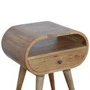 Circular Open Slot Nightstand, 1-Drawer, 1 Open Slot, Nordic Legs