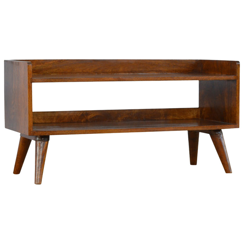 Solid Wood Nordic Storage Bench in Chestnut, photo 3 of 10