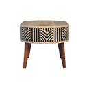 Edessa Bone Inlay Coffee Table, 2-Drawers, Nordic Legs