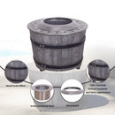 Dark Grey Woodgrain Smokeless Firepit with Wood Pellet/Twig/Wood as The Fuel for Garden & Outdoor