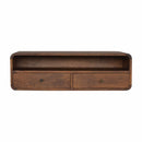 Solid Wood Floating Console, 2-Drawers, 1 Open Slot
