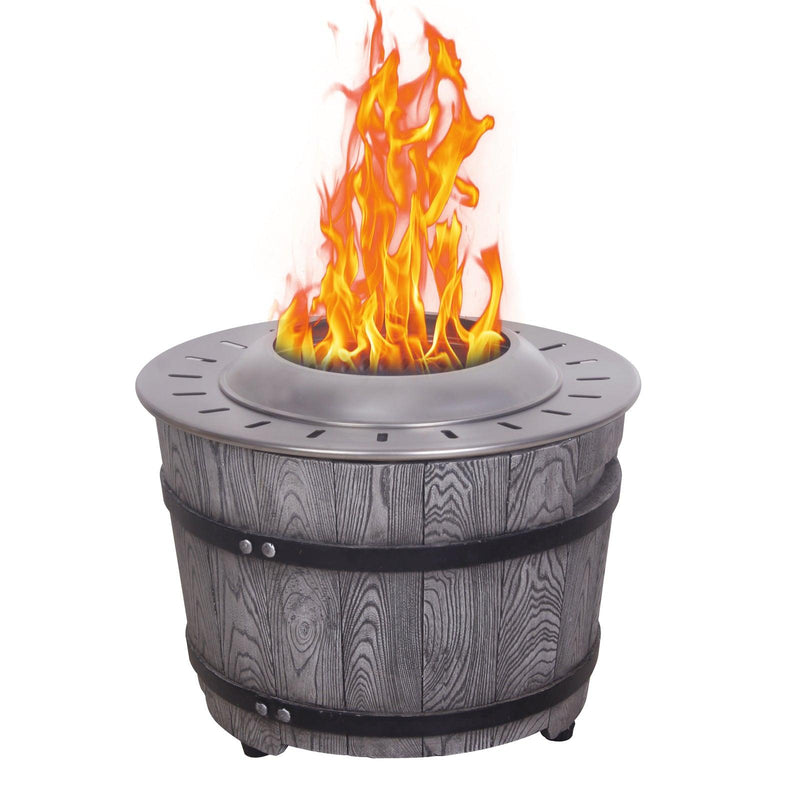 Dark Grey Woodgrain Smokeless Firepit with Wood Pellet/Twig/Wood as The Fuel for Garden & Outdoor