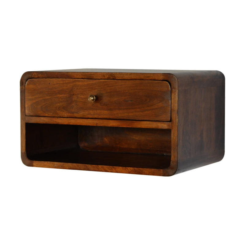 Solid Wood Curve Floating Nightstand, photo 4 of 10