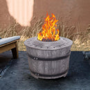 Dark Grey Woodgrain Smokeless Firepit with Wood Pellet/Twig/Wood as The Fuel for Garden & Outdoor
