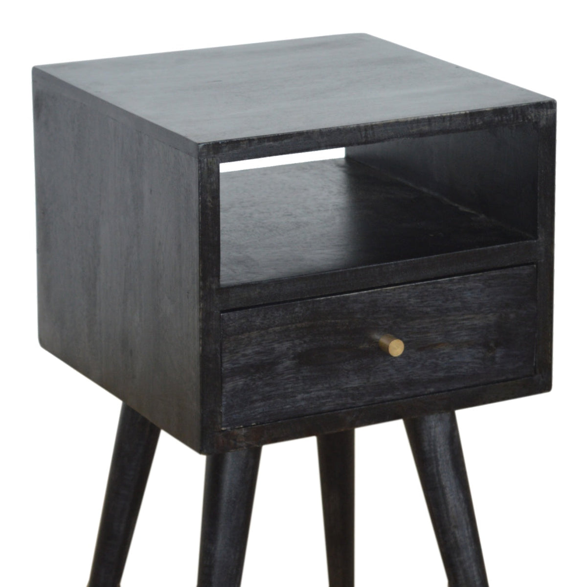 Solid Wood, Mini Nightstand, 1-Drawer, 1 Open-Slot, Ash, photo 6 of 10