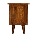 Solid Wood Bedside Table with 2 Drawers in Chestnut