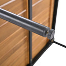 8-Piece Patio Sectional Sofa Set with Tempered Glass Coffee Table and Wooden Coffee Table for Outdoor Oasis, Garden, Patio and Poolside (Light Grey Cushion + Black Steel)