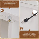 41"-79" Cloud Wave Extendable Sofa Bar Table Cabinet Behind Couch Pub Table with LED