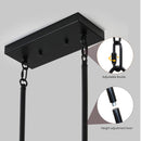 5-Light Retro Farmhouse Chandelier For Kitchen, Living room, Dining room Red and Black(No Bulbs)