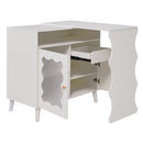 41"-79" Cloud Wave Extendable Sofa Bar Table Cabinet Behind Couch Pub Table with LED