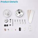 52 Inch Crystal Chandelier Fan Dual Finish Reversible Blades, Fandelier for Living Room, Dining Room, Bedroom, Family Room, Chrome