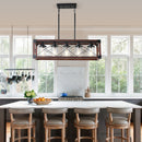5-Light Retro Farmhouse Chandelier For Kitchen, Living room, Dining room Red and Black(No Bulbs)