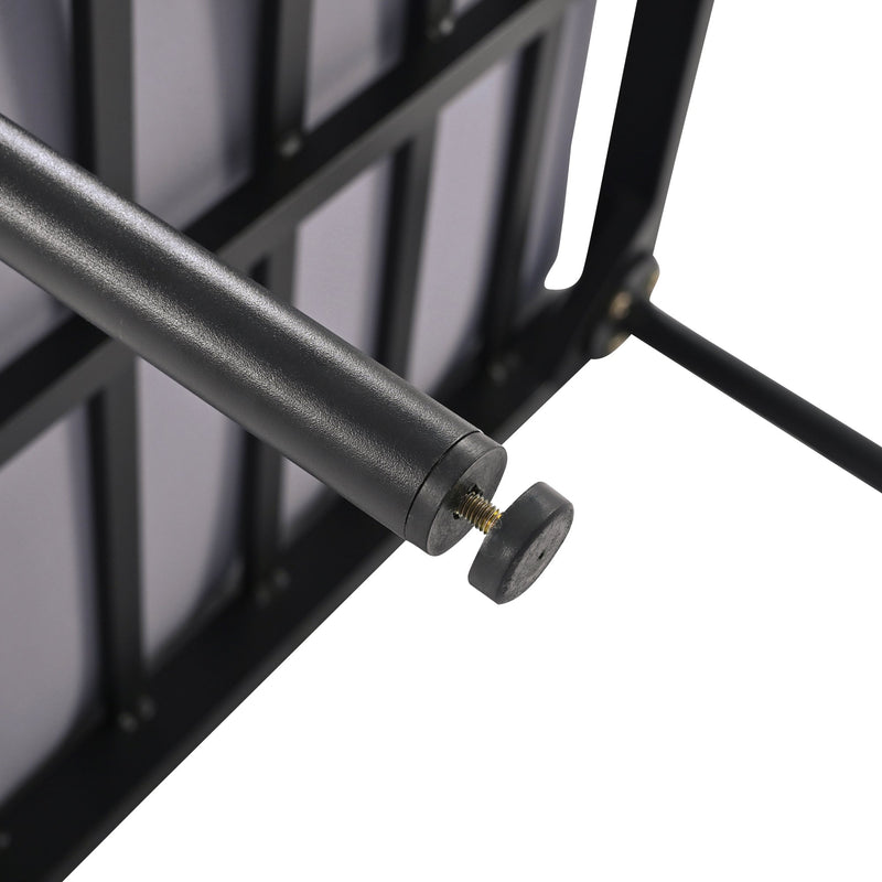 8-Piece Patio Sectional Sofa Set with Tempered Glass Coffee Table and Wooden Coffee Table for Outdoor Oasis, Garden, Patio and Poolside (Light Grey Cushion + Black Steel)