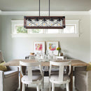 5-Light Retro Farmhouse Chandelier For Kitchen, Living room, Dining room Red and Black(No Bulbs)