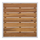 8-Piece Patio Sectional Sofa Set with Tempered Glass Coffee Table and Wooden Coffee Table for Outdoor Oasis, Garden, Patio and Poolside (Beige Cushion + White Steel)