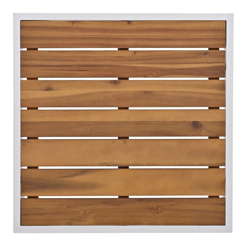 8-Piece Patio Sectional Sofa Set with Tempered Glass Coffee Table and Wooden Coffee Table for Outdoor Oasis, Garden, Patio and Poolside (Beige Cushion + White Steel)