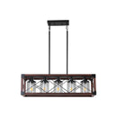5-Light Retro Farmhouse Chandelier For Kitchen, Living room, Dining room Red and Black(No Bulbs)