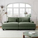90" Square Arm Sofa with Removable Back Cushions and 2 pillows,Couch for Living Room, Office, Apartment
