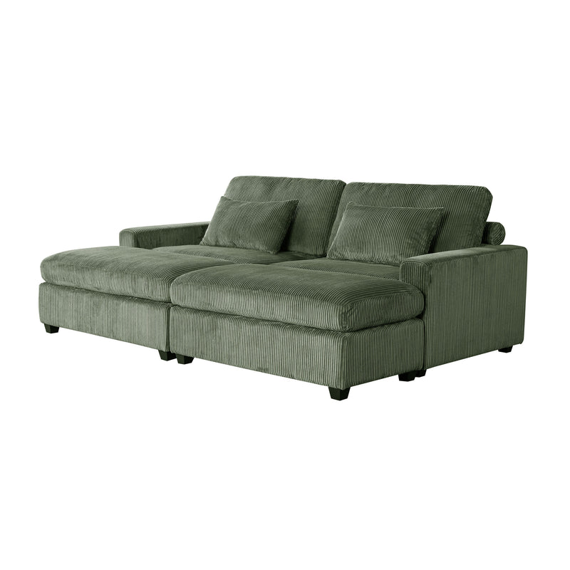 90" Square Arm Sofa with Removable Back Cushions and 2 pillows,Couch for Living Room, Office, Apartment