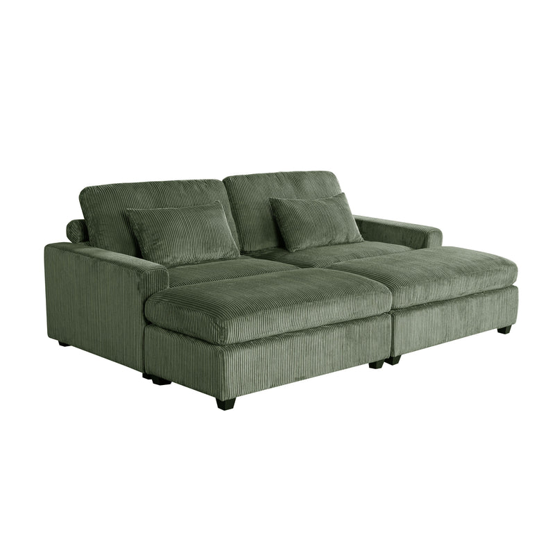 90" Square Arm Sofa with Removable Back Cushions and 2 pillows,Couch for Living Room, Office, Apartment