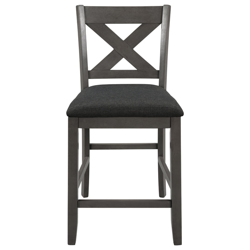 5 Pieces Counter Height Rustic Farmhouse Dining Room Wooden Bar Table Set with 4 Chairs, Gray