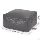 Bambo Faux Leather Rectangle Pouf