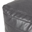Bambo Faux Leather Rectangle Pouf