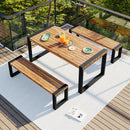 GO 3-Pieces Outdoor Dining Table With 2 Benches by HouseOfZazla