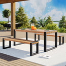 GO 3-Pieces Outdoor Dining Table With 2 Benches by HouseOfZazla