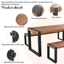 GO 3-Pieces Outdoor Dining Table With 2 Benches by HouseOfZazla