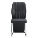 A set of 4 dining chairs, black dining chair set, PU material high backrest seats and sturdy leg chairs, suitable for restaurants, kitchens, and living rooms