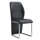 A set of 4 dining chairs, black dining chair set, PU material high backrest seats and sturdy leg chairs, suitable for restaurants, kitchens, and living rooms