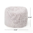 Mahin 5 Foot Rounded Faux Fur Bean Bag - Lavender