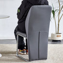 A set of 4 dining chairs, gray dining chair set, PU material patterned high backrest seats and sturdy leg chairs, suitable for restaurants, kitchens, and living rooms.