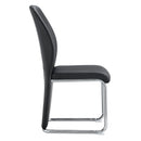A set of 4 dining chairs, black dining chair set, PU material high backrest seats and sturdy leg chairs, suitable for restaurants, kitchens, and living rooms