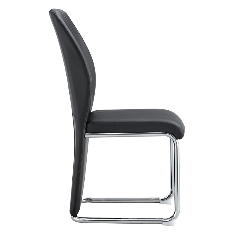 A set of 4 dining chairs, black dining chair set, PU material high backrest seats and sturdy leg chairs, suitable for restaurants, kitchens, and living rooms