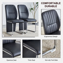 A set of 4 dining chairs, black dining chair set, PU material high backrest seats and sturdy leg chairs, suitable for restaurants, kitchens, and living rooms