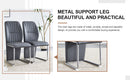 A set of 4 dining chairs, gray dining chair set, PU material patterned high backrest seats and sturdy leg chairs, suitable for restaurants, kitchens, and living rooms.