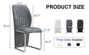 A set of 4 dining chairs, gray dining chair set, PU material patterned high backrest seats and sturdy leg chairs, suitable for restaurants, kitchens, and living rooms.