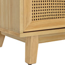 59.84"Modern 4-Door Cabinet with Rattan Decorative Doors,for Bedroom,Living Room,Office,Easy Assembly, Natural