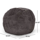 Lily Modern 5 Foot Faux Fur Cozy Bean Bag, Brown/Beige
