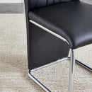 A set of 4 dining chairs, black dining chair set, PU material high backrest seats and sturdy leg chairs, suitable for restaurants, kitchens, and living rooms