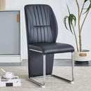 A set of 4 dining chairs, black dining chair set, PU material high backrest seats and sturdy leg chairs, suitable for restaurants, kitchens, and living rooms