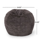 Vida 3 Foot Rounded Faux Fur Bean Bag