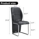 A set of 4 dining chairs, black dining chair set, PU material high backrest seats and sturdy leg chairs, suitable for restaurants, kitchens, and living rooms