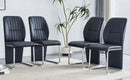 A set of 4 dining chairs, black dining chair set, PU material high backrest seats and sturdy leg chairs, suitable for restaurants, kitchens, and living rooms