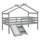 Twin Low Loft House Bed with Slide